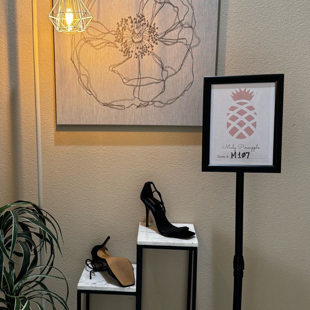 NWT/no box: Express size 9 strappy rhinestone sandal 4 inch heels leather lining